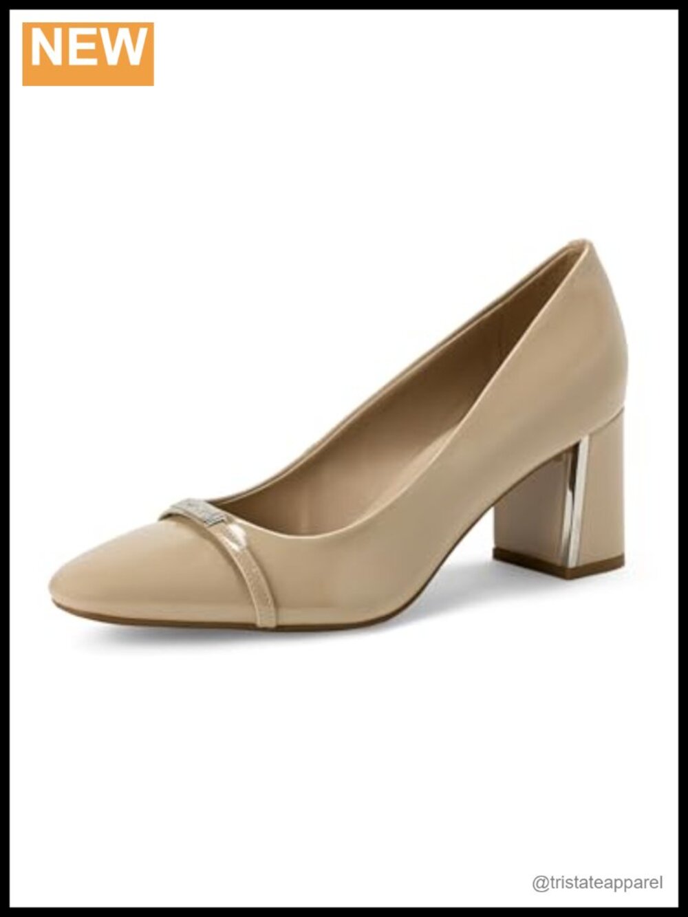 Pointed Toe Block Heel Dress Pump Embellished Pull-On